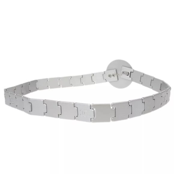 Chanel CC Silver Chain Belt 99P Small Good - Picture 2 of 4